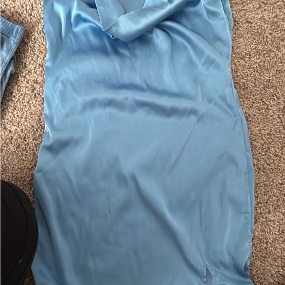 Light Blue Satin Dress